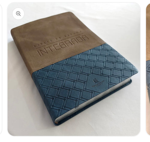 Bíblia de Estudo Integrada | NVI | Letra Normal | Capa Luxo Cinza e Azul